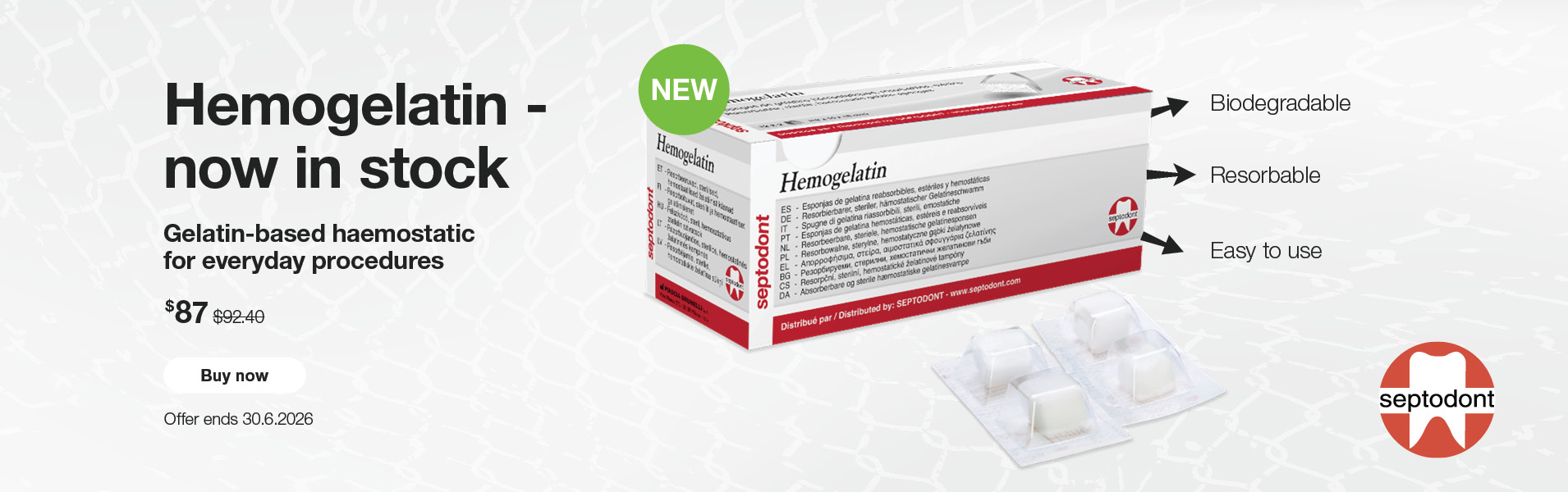 Septodont Hemogelatin - Now in stock