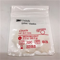 3M Unitek Elastics, Medium-Light 3.5 oz, 1/4 in, Chuck, 404-236, 100-Pack ( 30 Pk/Box)