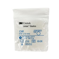 3M Unitek Elastics, Medium-Light 3.5 oz, 5/16 in, Cliff, 404-246, 100-Pack ( 30 Pk/Box)