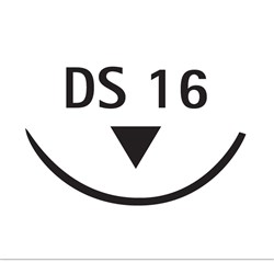 Aesculap Suture DAFILON, DS16, 6/0, 3/8 Circle Reverse Cutting, 16mm, 45cm x 36-Pack