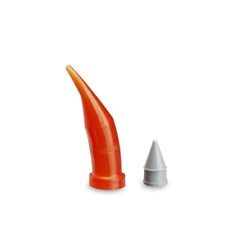 Centrix AccuDose - Low Viscosity All Purpose Tube - Transparent Orange with Grey Plug, 100-Pack