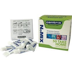 Centrix NoMIX - Moisture-Activated Temporary Cement - Take Home Kit - 0.5g Tube, 50-Pack