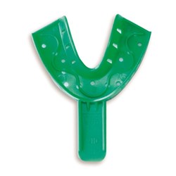 GC Spacer Tray - Disposable Perforated Impression Tray - 21D - Medium Lower - Green, 12-Pack