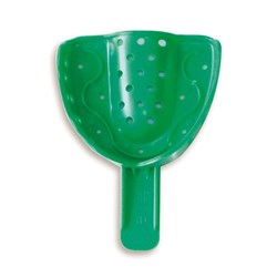 GC Spacer Tray - Disposable Perforated Impression Tray - 4D - Medium Upper - Green, 12-Pack