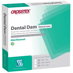 Crosstex Dental Dam - Heavy - 5x5 - Mint, 52-Pack