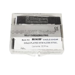 Coltene TMS Link Self-Threading Pins - Minim Single Shear - Diameter .525mm - Silver, 50-Pack