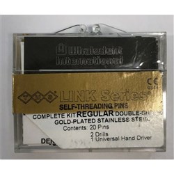 Coltene TMS Link Self-Threading Pins - Regular Double Shear - Diameter .675mm - Gold, 20-Pack