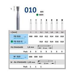 Horico Diamond Bur - 010-018 - Inverted Cone - Straight (HP), 1-Pack