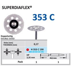 Horico Diamond Disc - 353C-220 - Diaflex Transvident - Fine - Straight (HP), 1-Pack