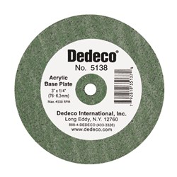 Dedeco Lathe Wheel - Coarse - Acrylic Base Plate - 76 x 9.5mm