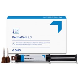 DMG PermaCem 2.0 - Self-Adhesive Dual-Curing Composite Cement - Shade Transparent - 9g Syringe, 1-Pack and 15 Mix tips