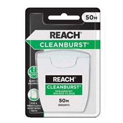 REACH Cleanburst Floss - Mint - Waxed - 50m, 1-Pack
