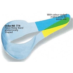 Hawe Transparent Molar Matrices - Colour Coded Tip, 50-Pack
