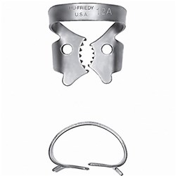 HuFriedyGroup Satin Steel Rubber Dam Clamp - #12A - Lower Right Molars
