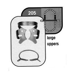 HuFriedyGroup Satin Steel Rubber Dam Clamp - #205 - Large Upper Molars
