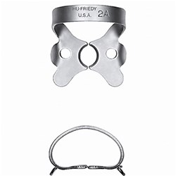 HuFriedyGroup Satin Steel Rubber Dam Clamp - #2A - Large Premolars