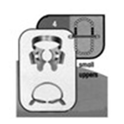 HuFriedyGroup Satin Steel Rubber Dam Clamp - #4 - Small Upper Molars