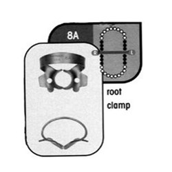 HuFriedyGroup Satin Steel Rubber Dam Clamp - #8A - Molars