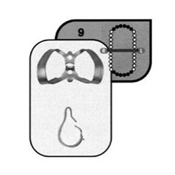 HuFriedyGroup Satin Steel Rubber Dam Clamp - #9 - Anterior