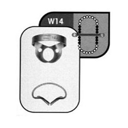 HuFriedyGroup Satin Steel Rubber Dam Clamp - #W14 - Molars