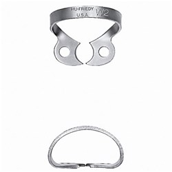 HuFriedyGroup Satin Steel Rubber Dam Clamp - #W2 - Premolar