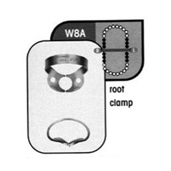 HuFriedyGroup Satin Steel Rubber Dam Clamp - #W8A - Molars