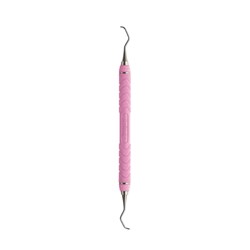HuFriedyGroup Columbia University Curette - #4R/4L - Double Ended - #C8 Resin 8 Colour Everedge Handle - Pink