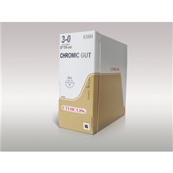 Johnson & Johnson Suture Ethicon Chromic Gut, 3/0, 19mm FS2, 3/8 Circle Reverse Cut, 36-Pack