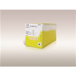 Johnson & Johnson Suture Ethicon Plain Gut, 26mm, 3/0, V7, 1/2 Circle Taper Cut 12
