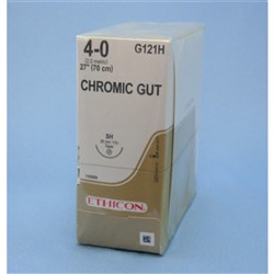 Johnson & Johnson Suture Ethicon Chromic Gut, 4/0, 26mm SH, 1/2 Circle Taper Point, 36-Pack
