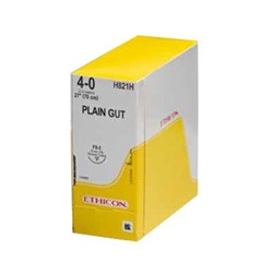 Johnson & Johnson Suture Ethicon Plain Gut, 19mm, 4/0, FS2, 3/8 Circle Reverse Cut, 36-Pack