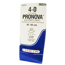 Johnson & Johnson Suture Ethicon Pronova, 11mm, 6/0, P1, 3/8 Circle Reverse Cut 45cm, 12-Pack