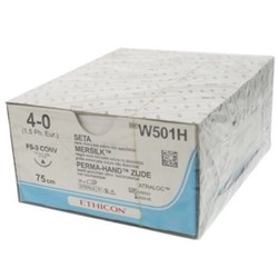 Johnson & Johnson Suture Ethicon Silk, 16mm, 4/0, Curved Convention Cut, 36-Pack