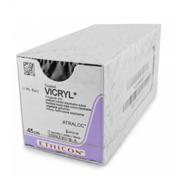 Johnson & Johnson Suture Ethicon Vicryl Rapid, 16mm, 4/0, PC3, 3/8 Circle Conventional Cut, 12-Pack