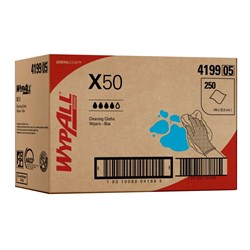 Kimberly-Clark WYPALL X50 - Roar Wipers - Blue Cloth - 32.5 x 49.5cm, 250-Pack