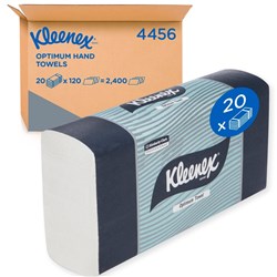 Kimberly-Clark Kleenex Optimum Towel - White - 30.5 x 24cm - 120 sheets per Pack, 20-Pack