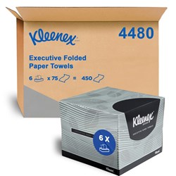 Kimberly-Clark Kleenex Executive  Hand Towel - 32 x 32.5cm - 75 sheets per pack, 6-Pack