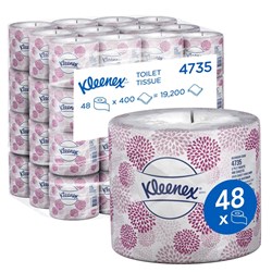 Kimberly-Clark Kleenex Deluxe Toilet Roll - 2ply - 400 sheets, 48-Pack
