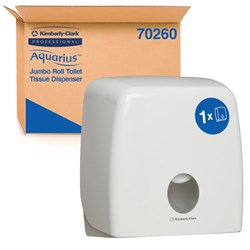 Kimberly-Clark Aquarius Jumbo Roll Dispenser - White - 1x1 - Lockable