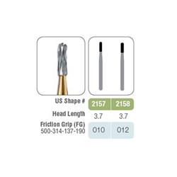 Kerr Jet Tungsten Carbide Bur - 2158-012 - Criss Cross Taper - High Speed, Friction Grip (FG), 100-Pack