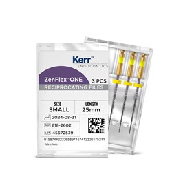 Kerr ZenFlex One - Reciprocating NiTi File - .20/.06/25mm, 3-Pack
