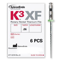 K3 XF File 21mm Size 40 .06 Taper Pack of 6
