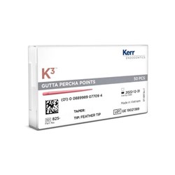 Kerr K3 Gutta Percha - Size 25 - .04 Taper - Red, 50-Pack