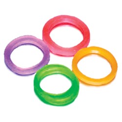 NAOL Rainbow Latex Elastics, 3/16" 4.5 Oz Green Medium, 50-Pack
