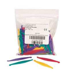 NAOL Elastic Attachers, Assorted, 100-Pack