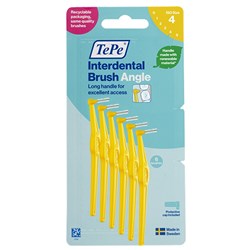 TePe Angle 0.7mm Yellow Pack of 6 Recycable Cardboard