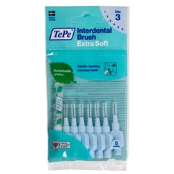 TePe Interdental Brush - Pastel Blue - X Soft - 0.6mm, 8-Pack