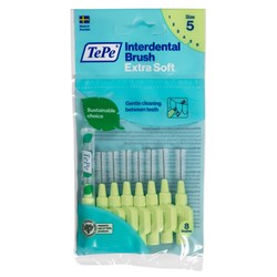 TePe Interdental Brush - Pastel Green - X Soft - 0.8mm, 8-Pack