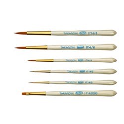 Renfert TAKANISHI Brushes, 6-Pack - Sizes 1/0, 2, 4, 6, 8