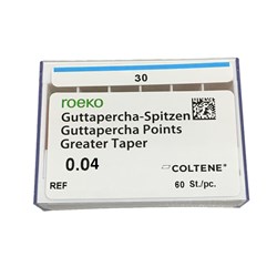 Roeko Greater Taper Gutta Percha Points - Size 30 - 0.04 Taper, 60-Pack